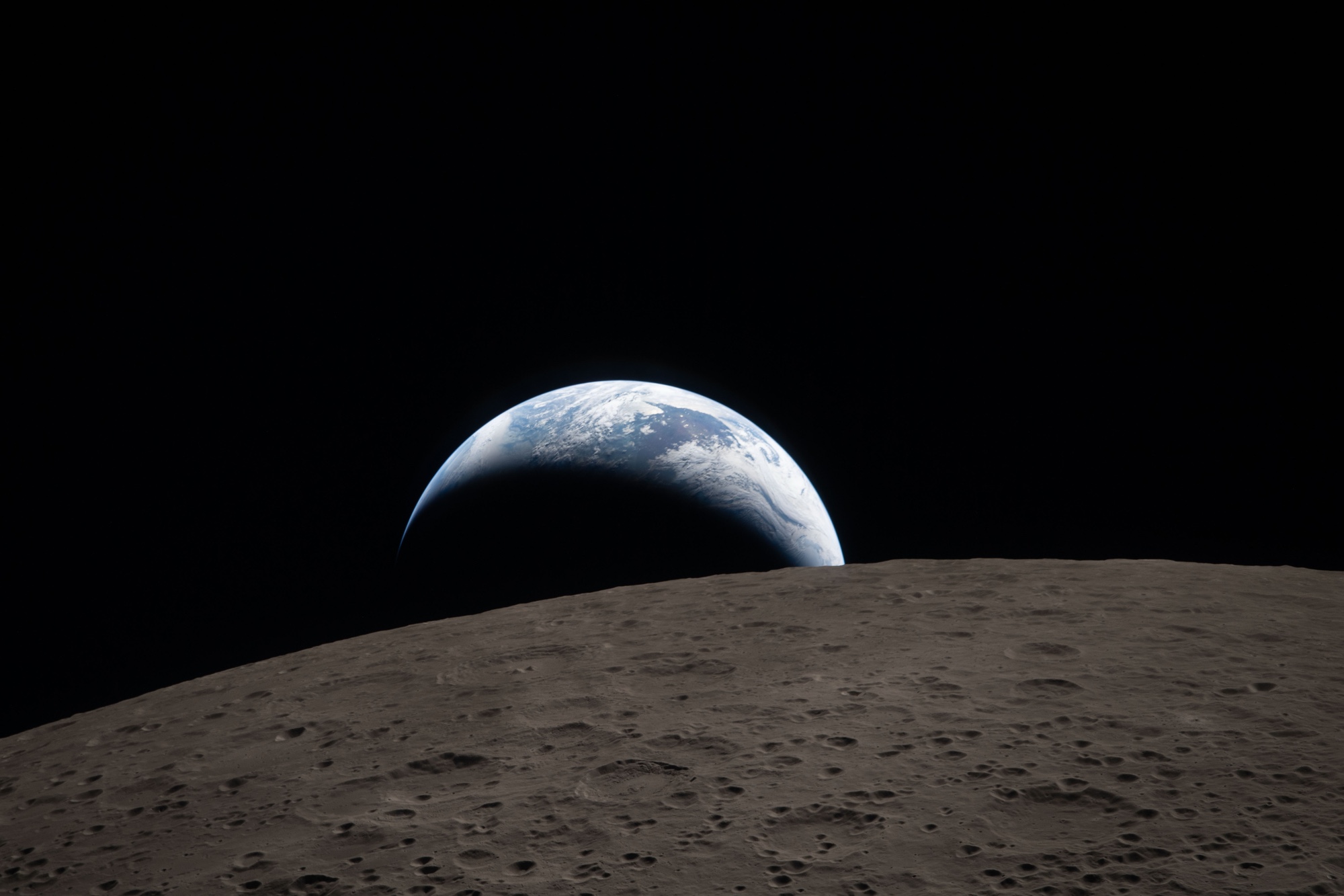 Earthset captured from the Orion spacecraft