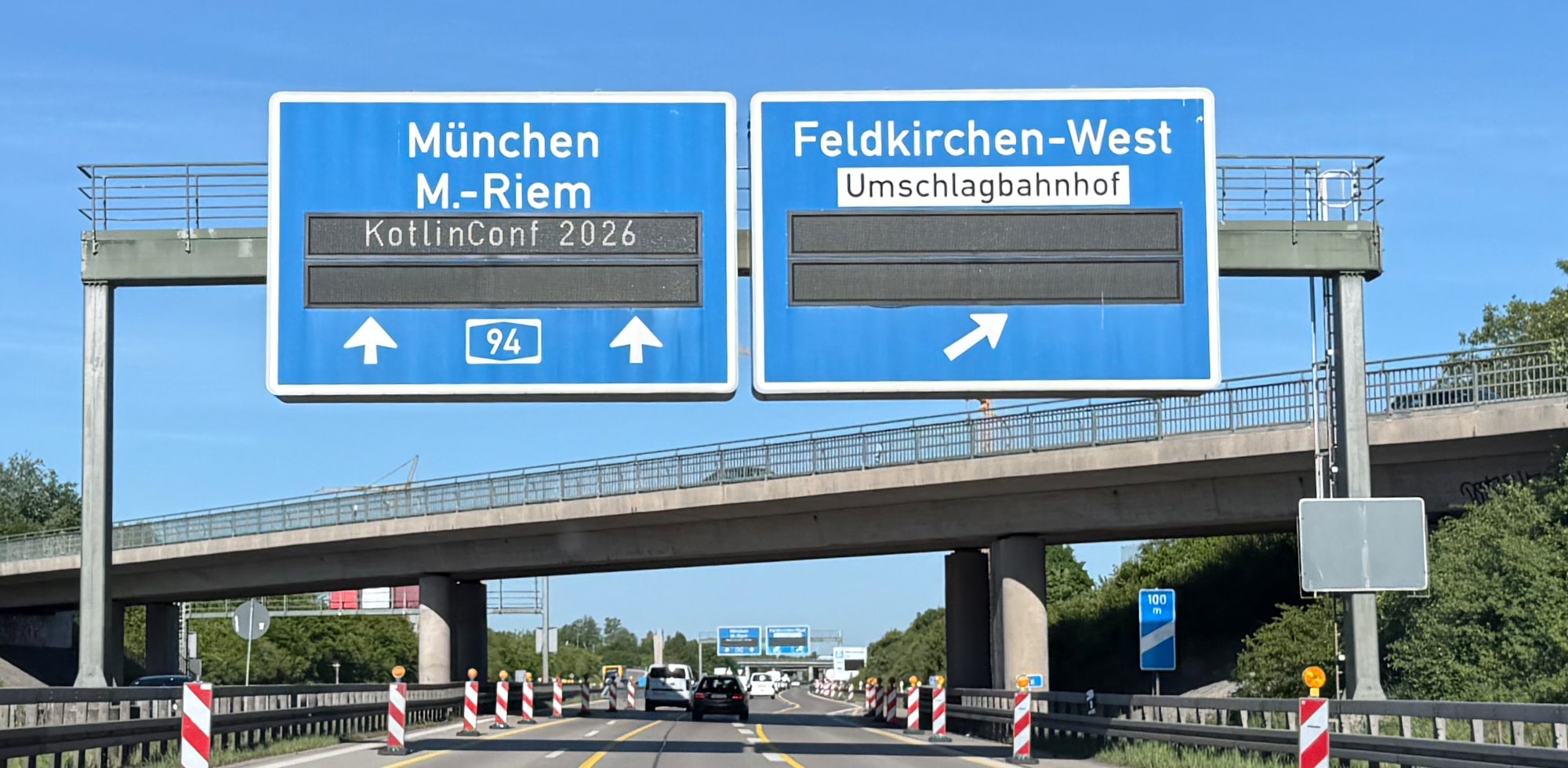 Roadsign on the highway A94