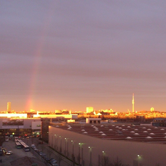 Sunset and rainbow in Munich #nofilter