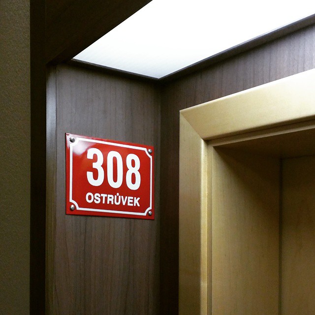 Nice room door signage in the hotel.