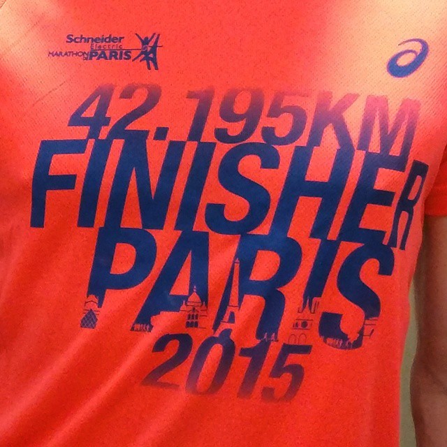 Finished Paris marathon in 3:39:46.