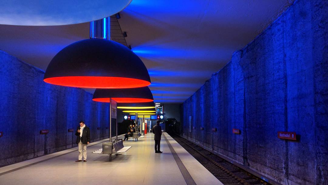 Westfriedhof—one of the best looking underground stations in Munich.